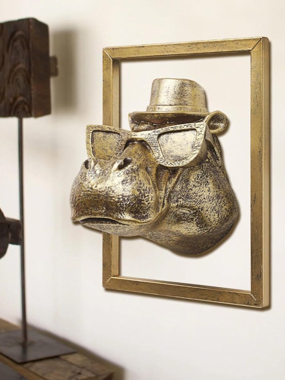 Resin Animal Hippo Head Wall